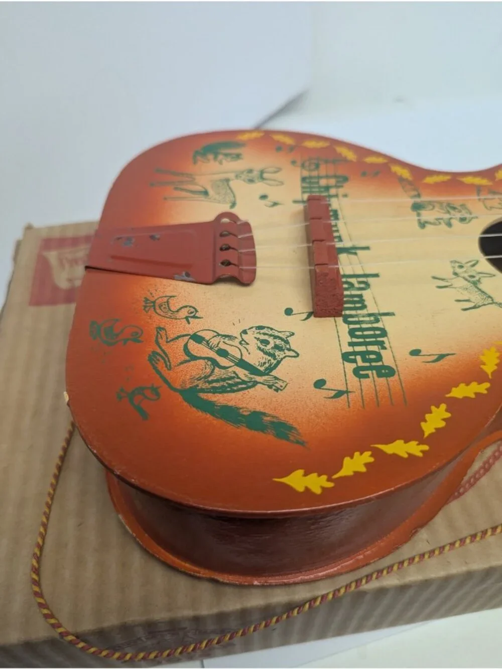 Vintage Jefferson MFG American Toy Guitar Chipmunk Jamboree w/Box, Booklet